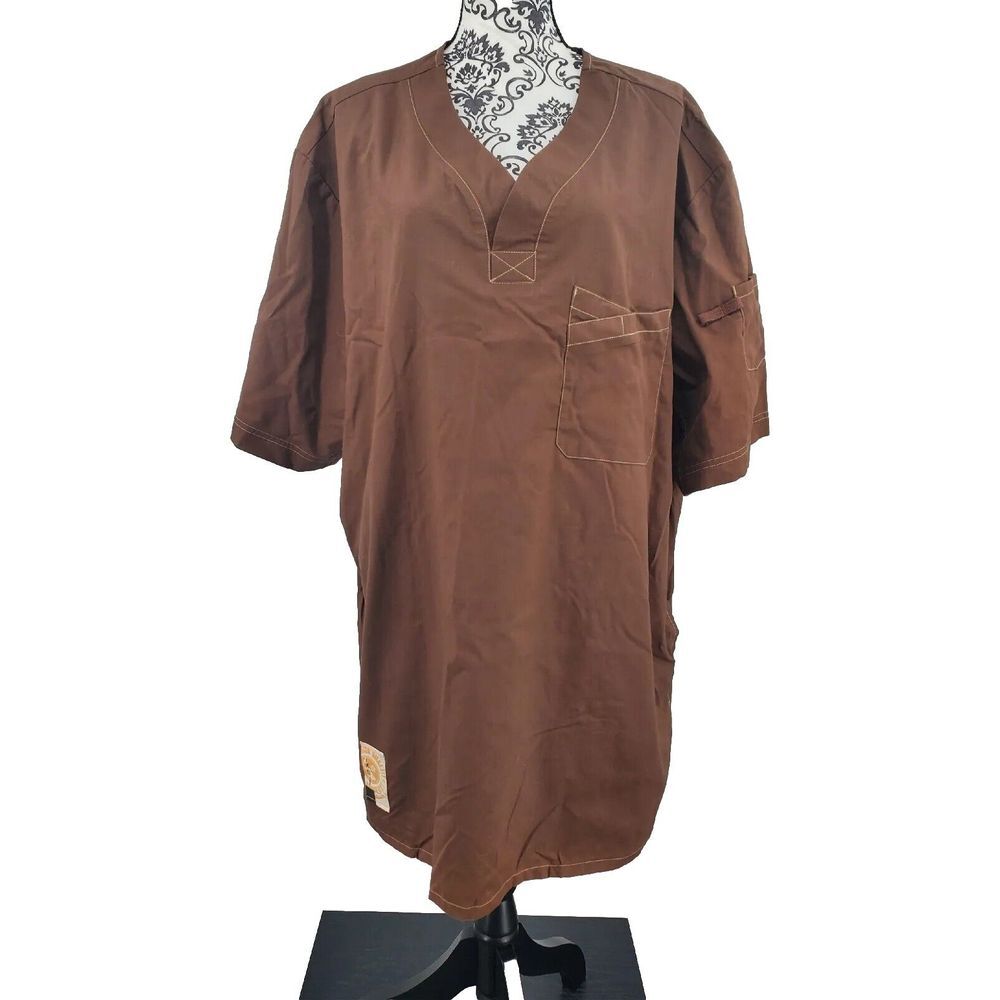 KOI Superior Quality & Comfort Work Chocolate Brown Scrub Top Style 650 Size 3X